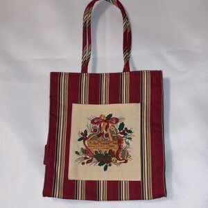 Longaberger Christmas Fabric Tote Bag.